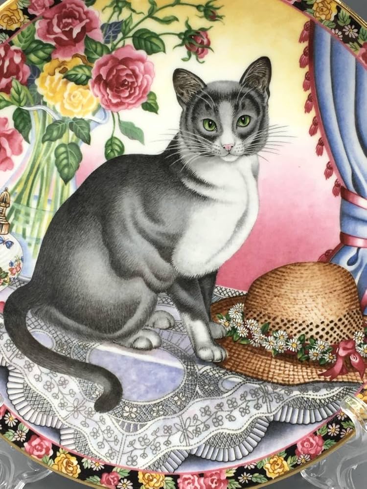 ⭐️猫ちゃん⭐️アンティーク飾り絵皿⭐️9皿⭐️ ⭐️猫ちゃん⭐️アンティーク飾り絵皿⭐️9皿⭐️